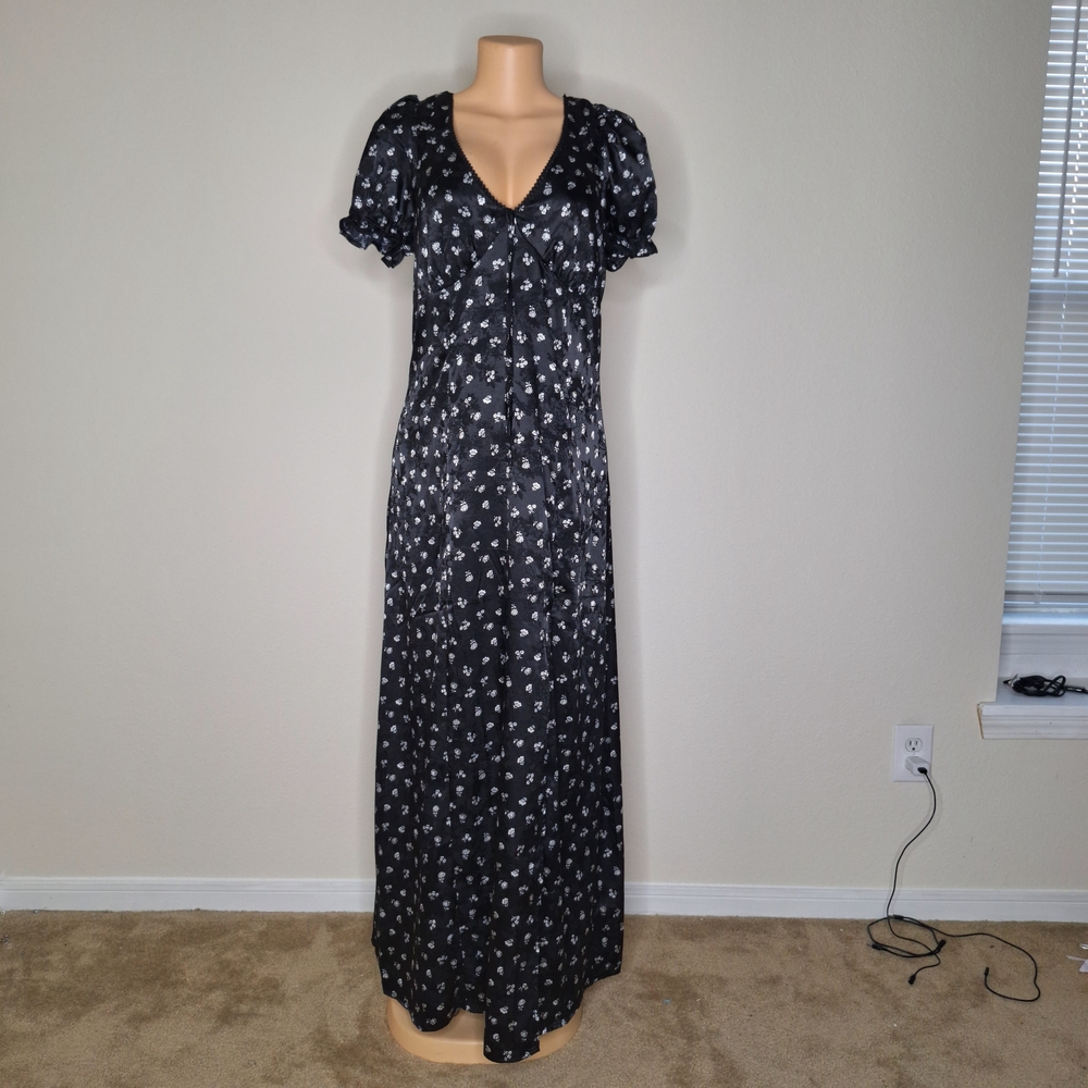 Miami Black and White Floral Maxi Dress